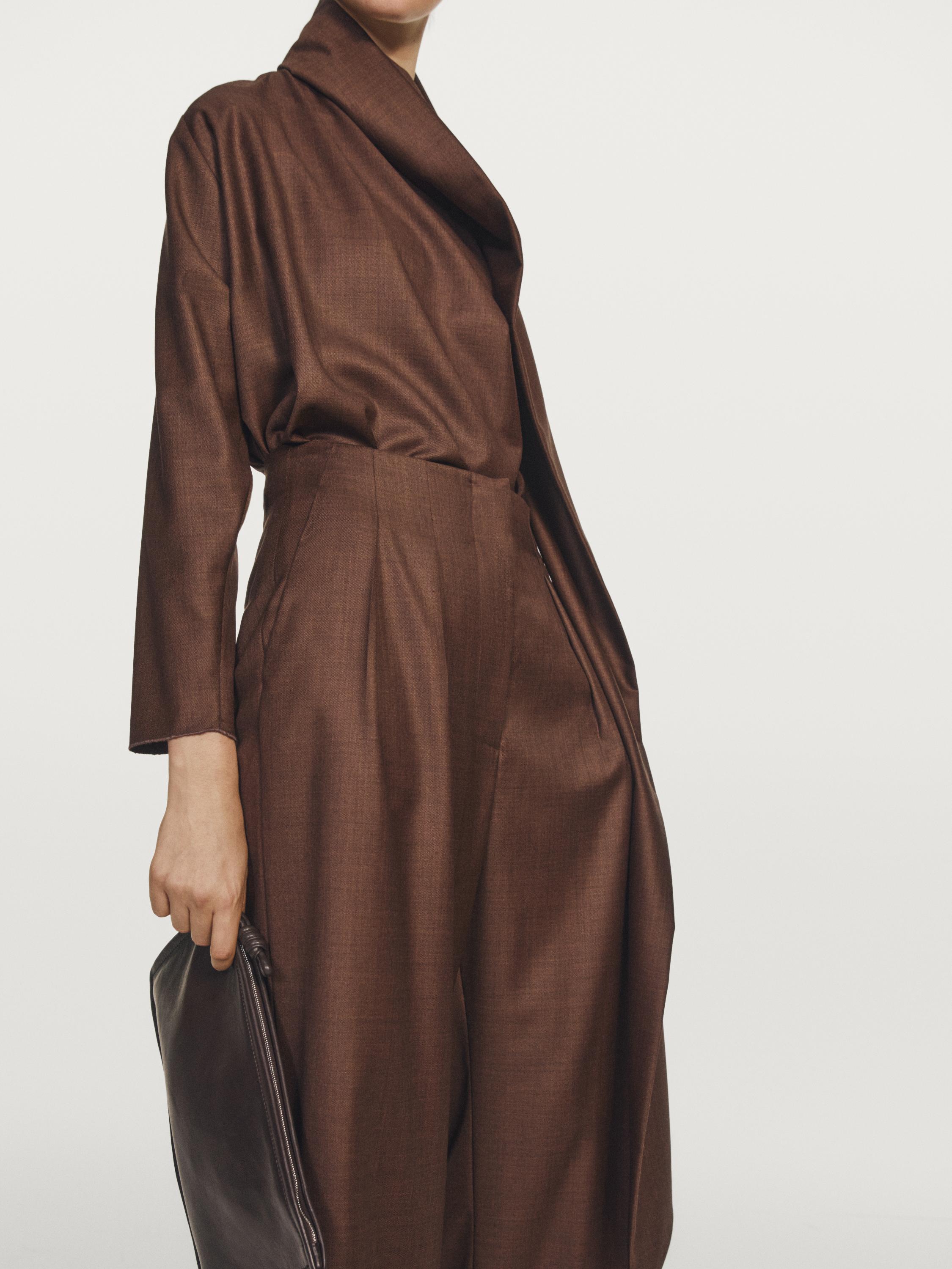 100% wool darted trousers